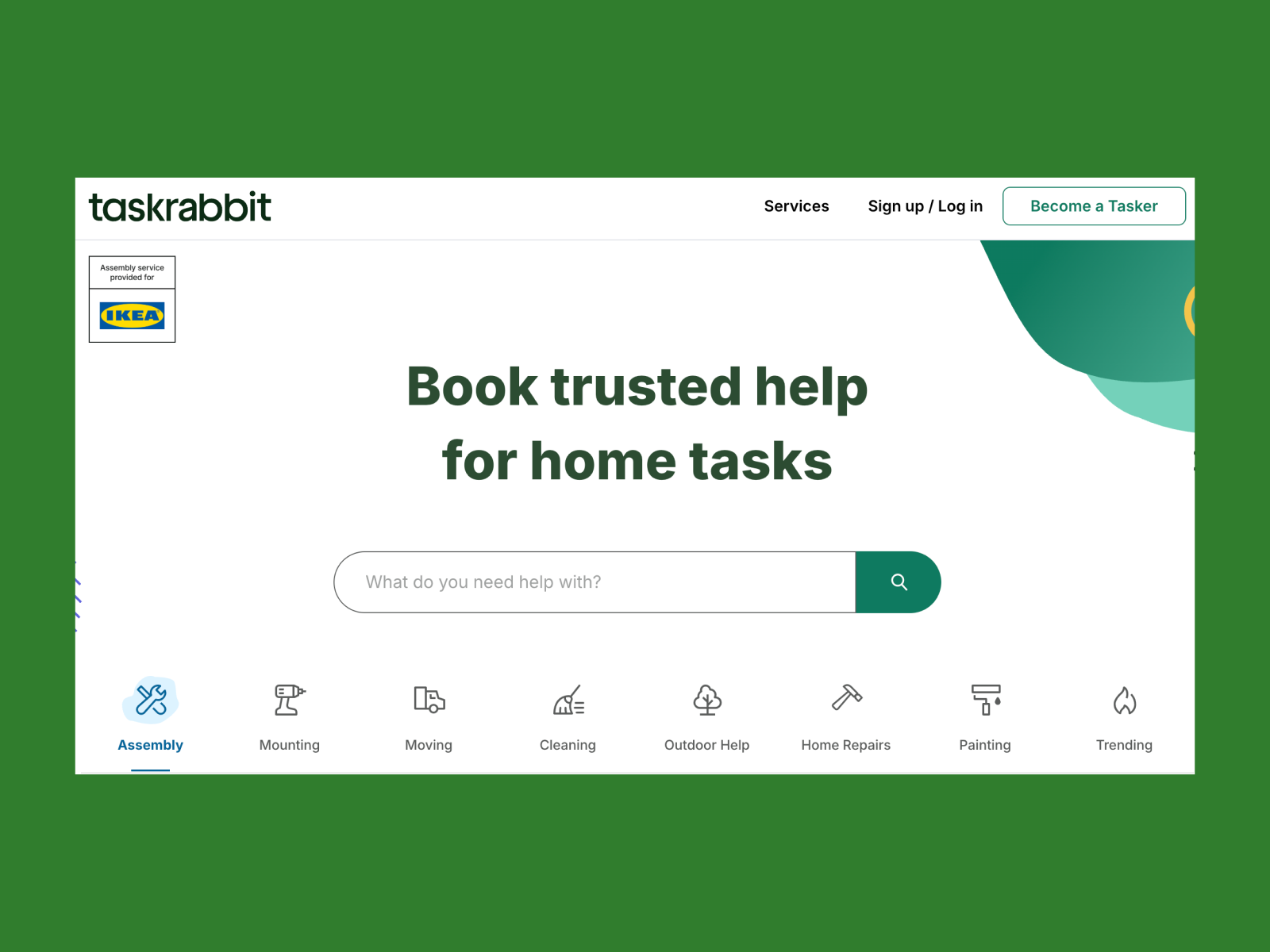 A screenshot of the TaskRabbit website.
