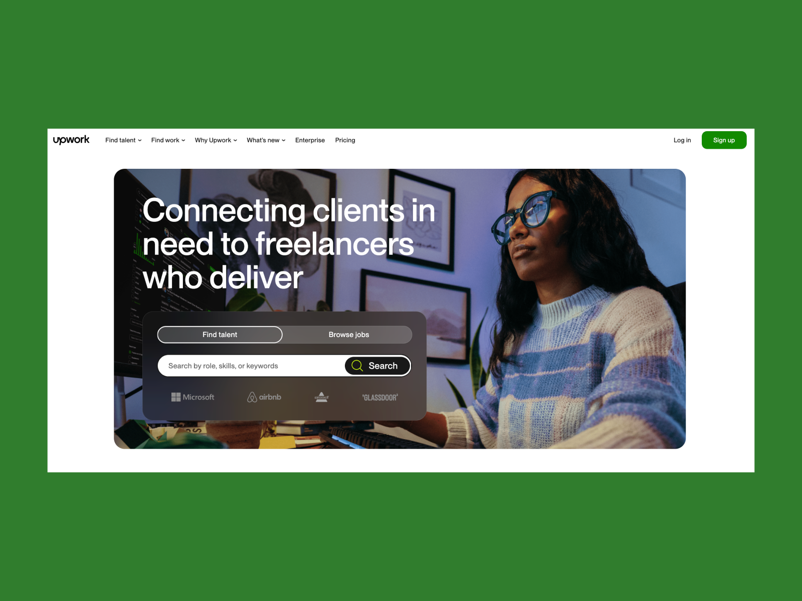 A screenshot of the Upwork website.