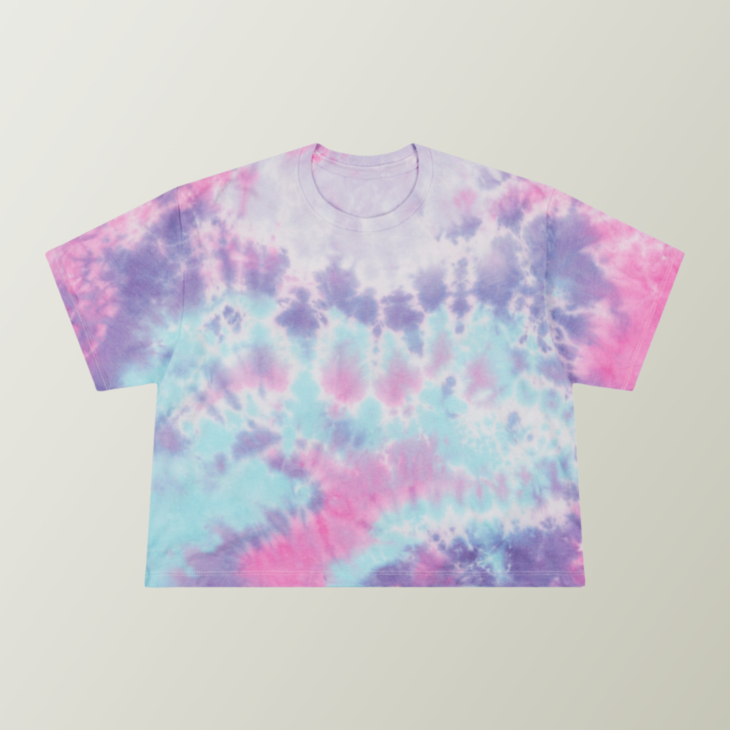 Blue pink purple and gray Blue, pink, purple, and gray tie-dye t-shirt.