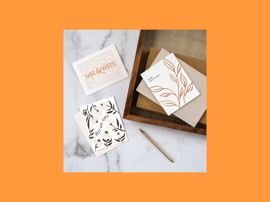 Floral and lace themed wedding cards A wedding greeting card.