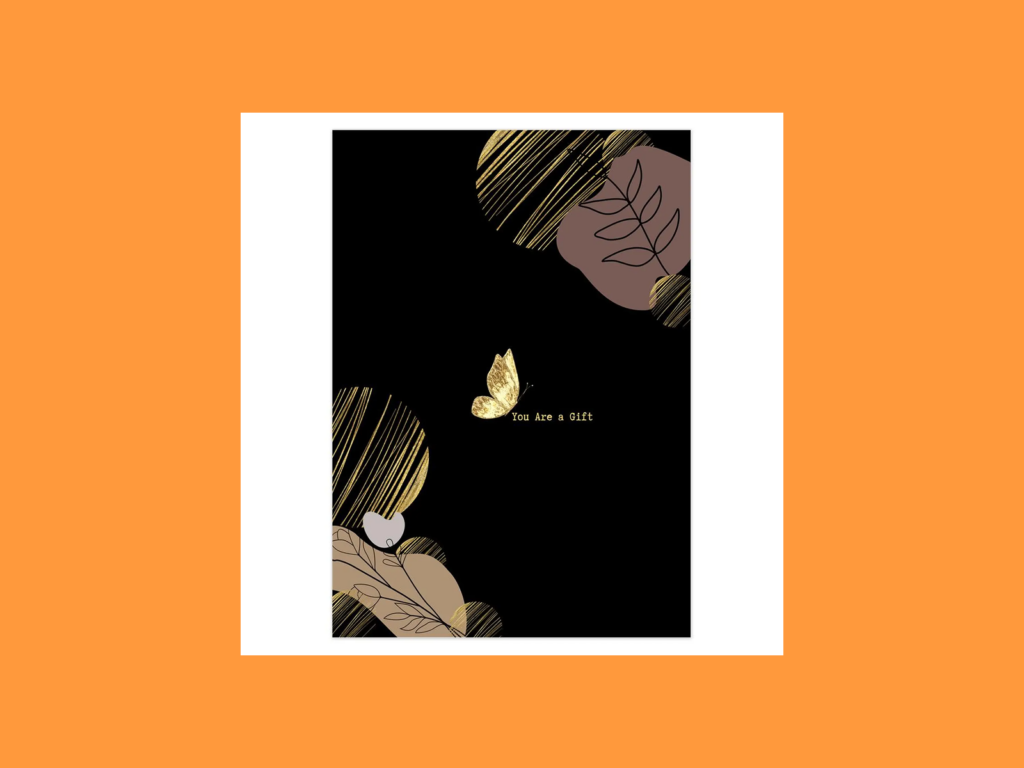 Minimalist black and gold cards A dark and minimalistic greeting card.