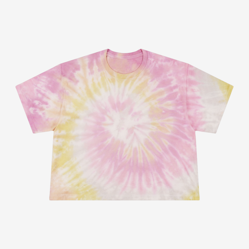 Pale pink yellow and gray Pale pink, yellow, and gray tie-dye t-shirt.