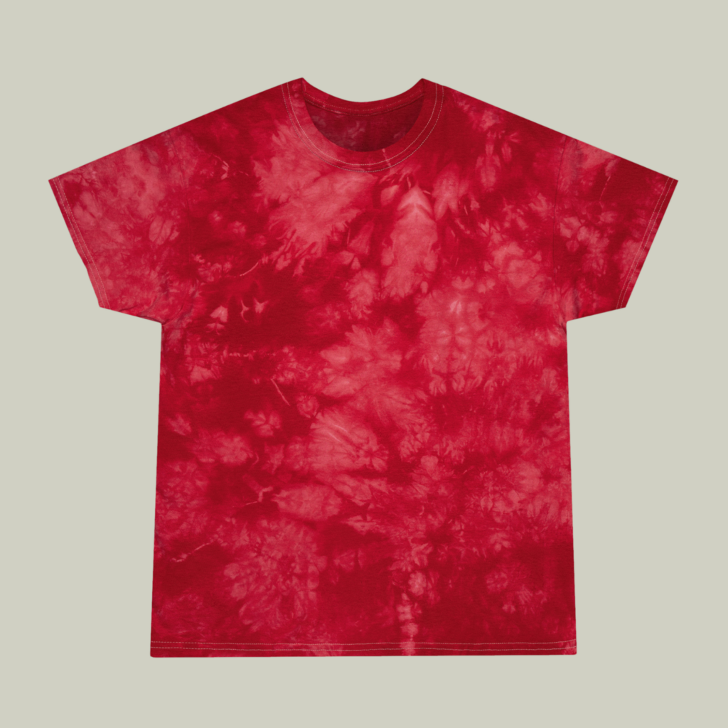 Red and light red Red and light red tie-dye t-shirt.