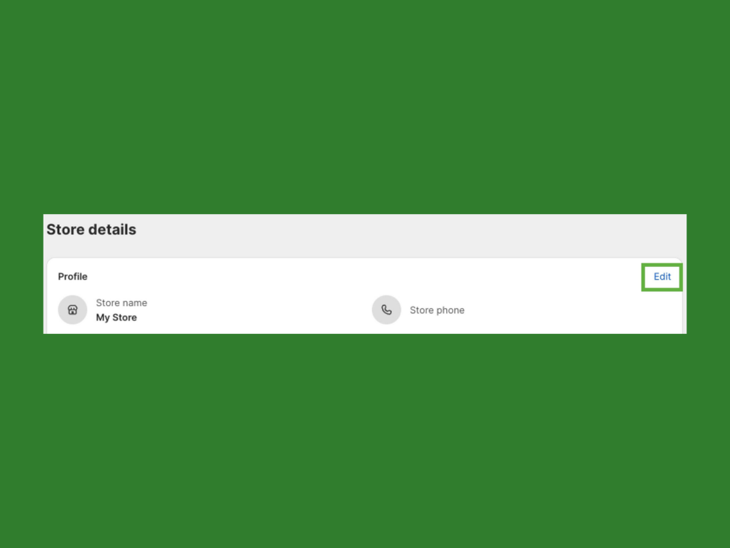 How to change your Shopify store name A screenshot mockup showing how to edit a store name in the Shopify admin panel.