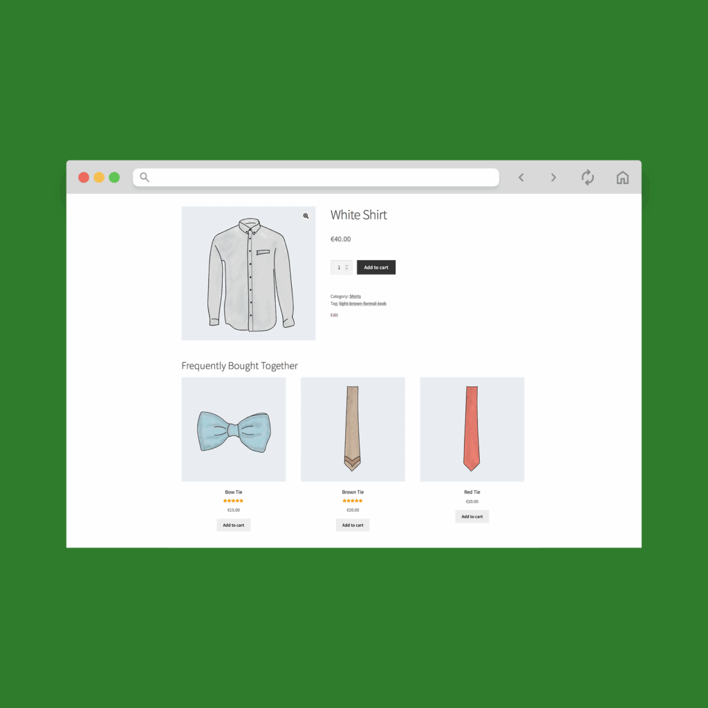 WooCommerce product page screenshot mockup.