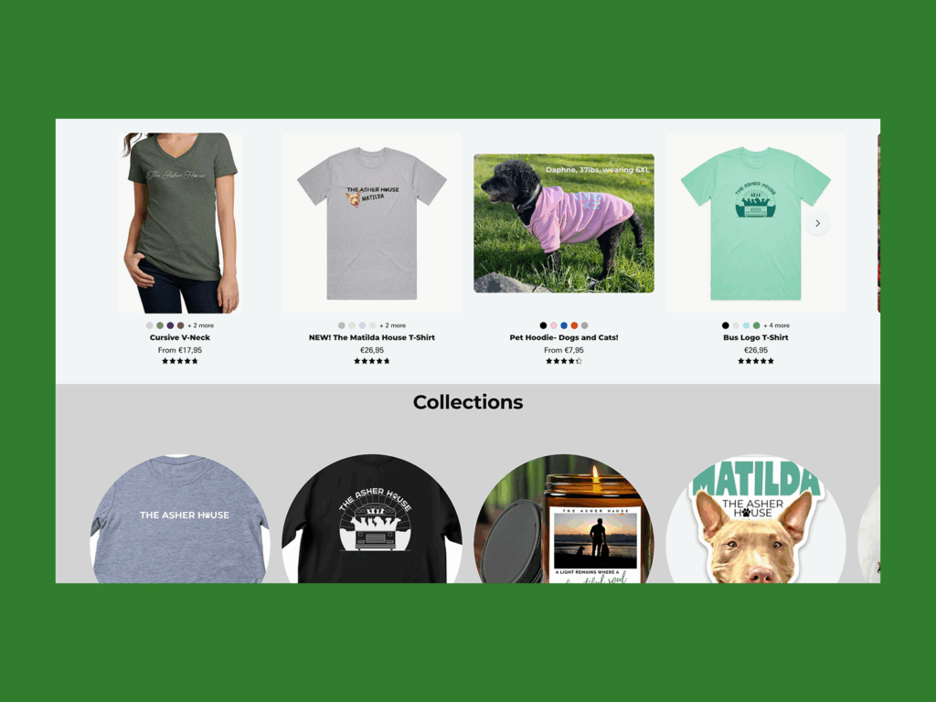 Asher House Asher House online store screenshot mockup.