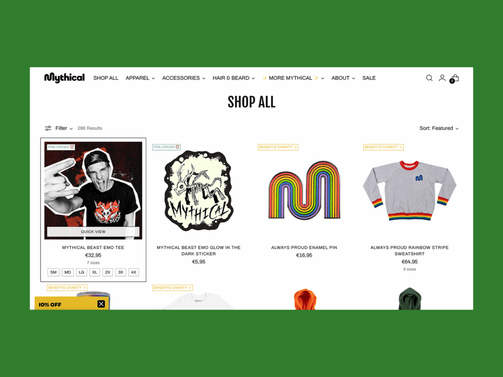 Good Mythical Morning Good Mythical Morning online store screenshot mockup.