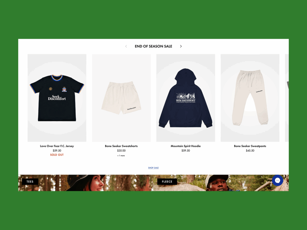 Yes Theory Yes Theory online store screenshot mockup.