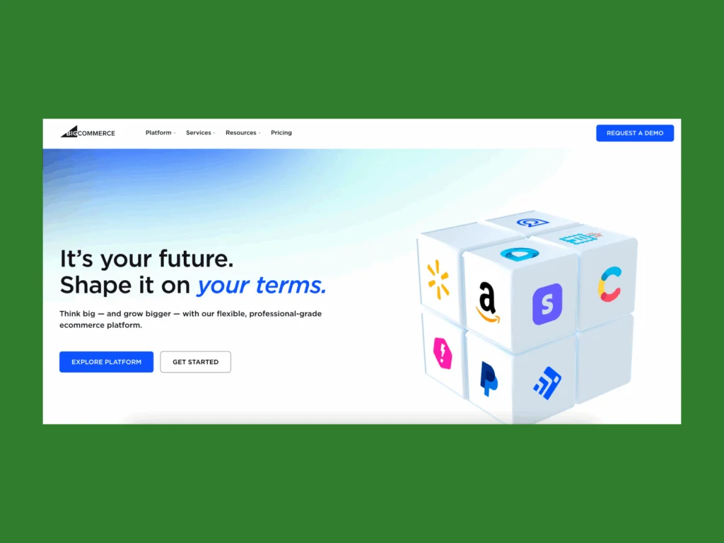 A screenshot of a BigCommerce landing page.