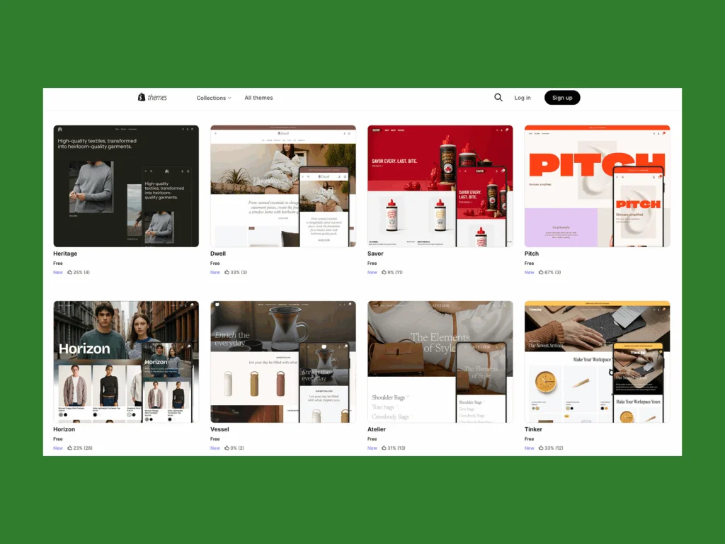 A screenshot mockup showing Shopify themes.