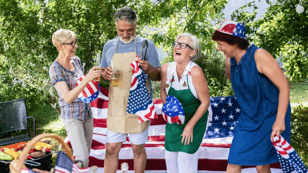 A group of people celebrating the 4th of July.