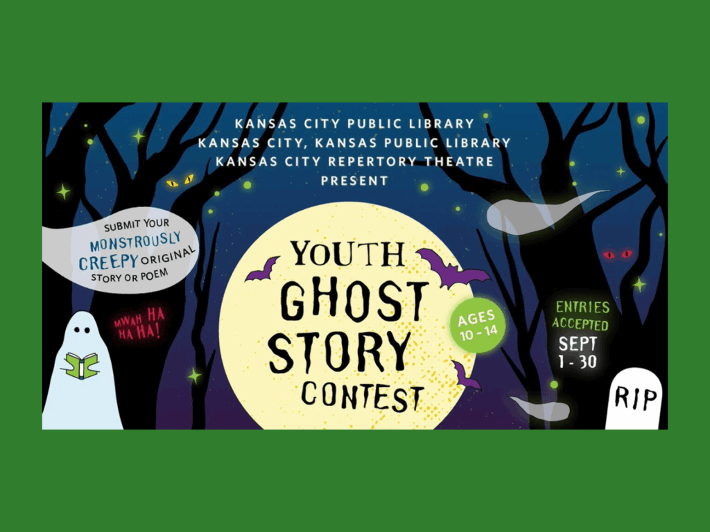 Kansas City Public Library Halloween contest banner screenshot mockup.