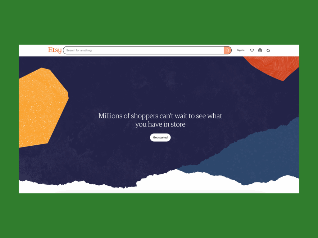 11 etsy A screenshot of the Etsy landing page.