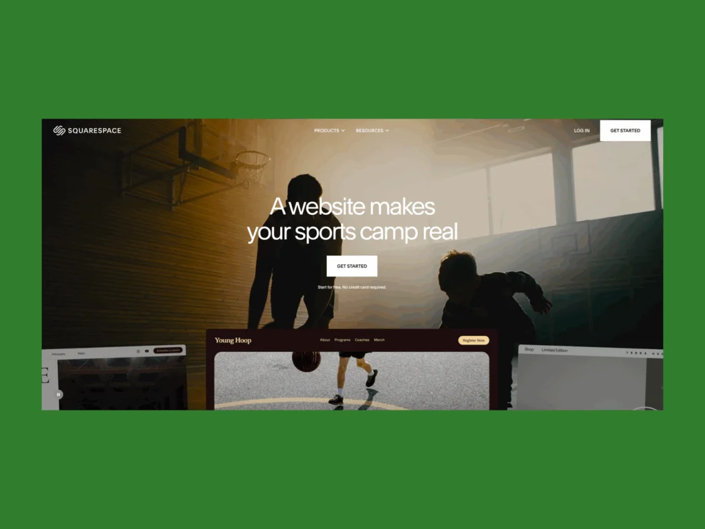 8 squarespace A screenshot of the Squarespace landing page.