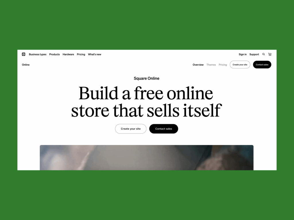 9 squareonline A screenshot of the Square Online landing page.