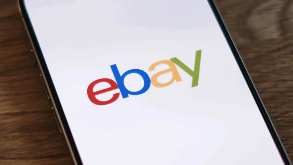 eBay logo representing a global e-commerce platform connecting buyers and sellers worldwide.