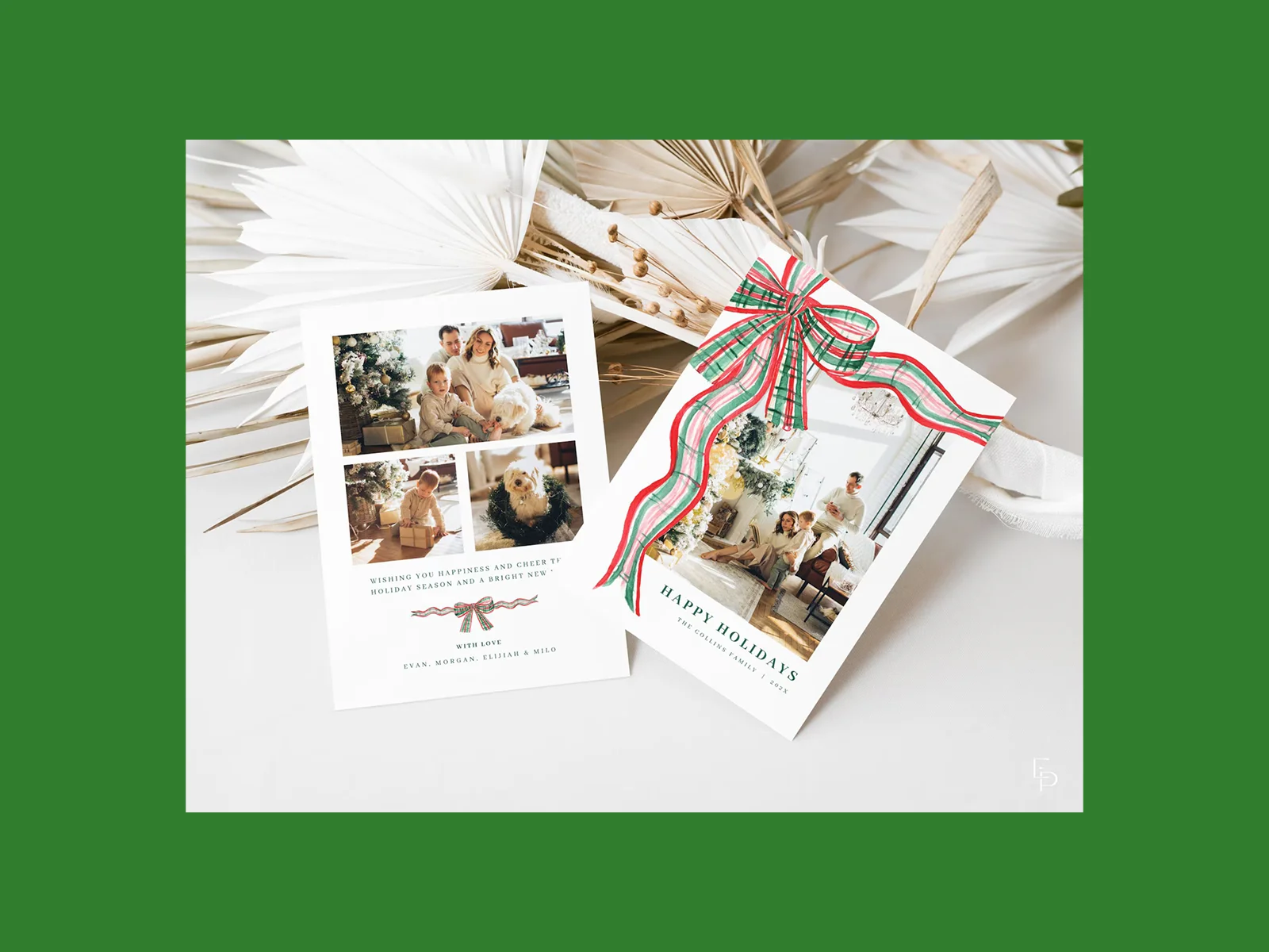 A personalized family Christmas card.