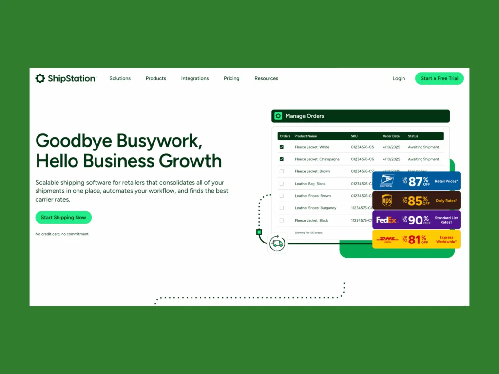 Shipstation platforms to automate eBay fulfillment A screenshot of the Shipstation landing page.