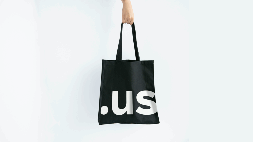 Mockup of a tote bag featuring a simple design, displayed against a neutral background for product showcasing.