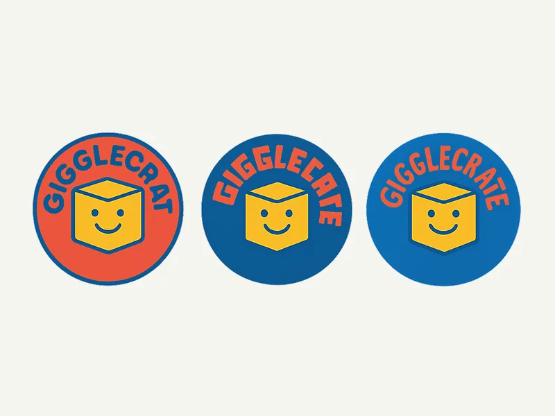 Three circular logos on a light screen.