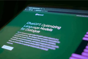 A ChatGPT on the computer screen.