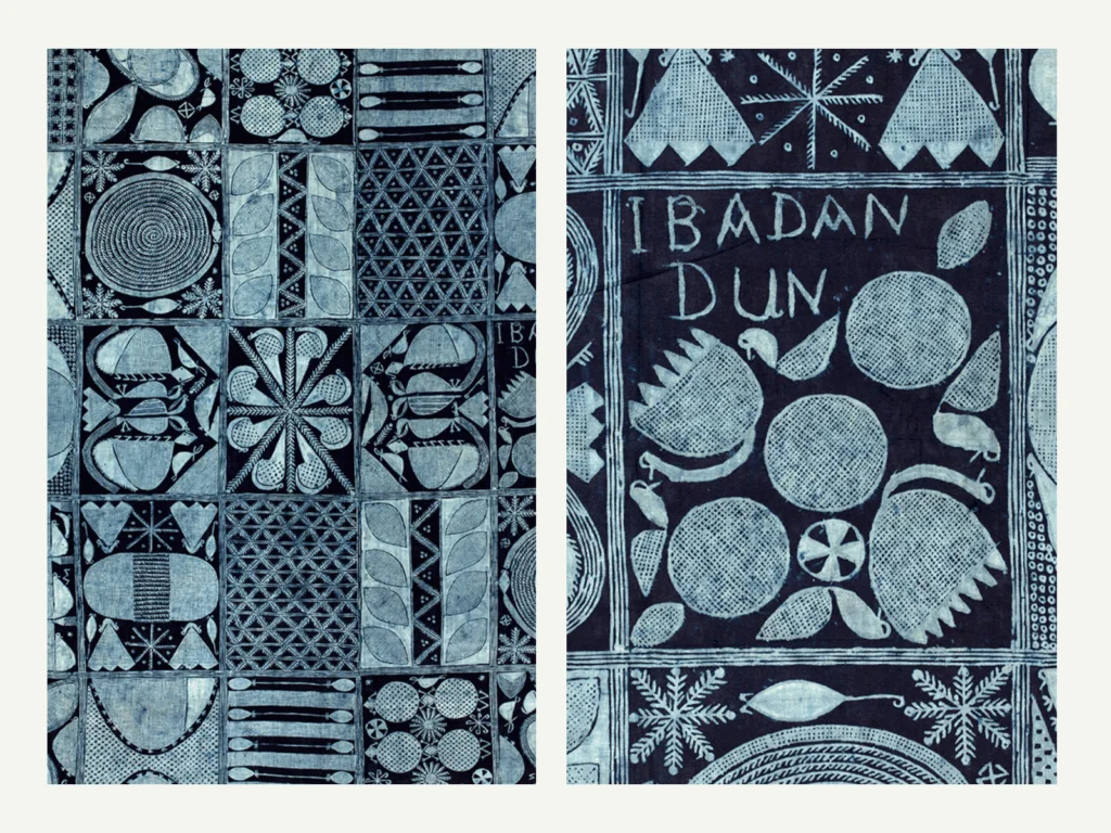 Adire eleko, indigo resist-dyed cotton