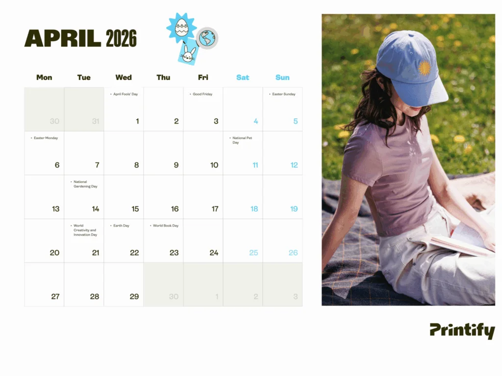 eCommerce holiday calendar for 2026 - April.