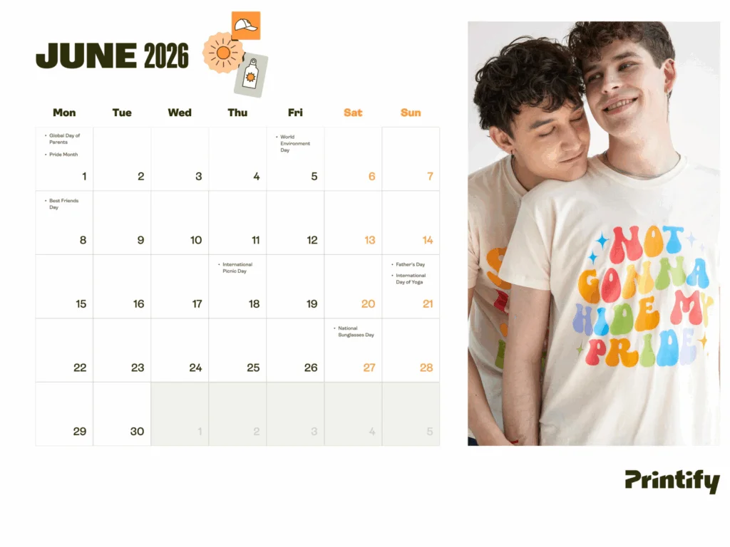 eCommerce holiday calendar for 2026 - June.