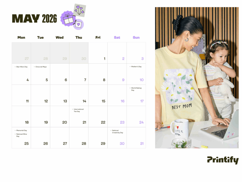 eCommerce holiday calendar for 2026 - May.