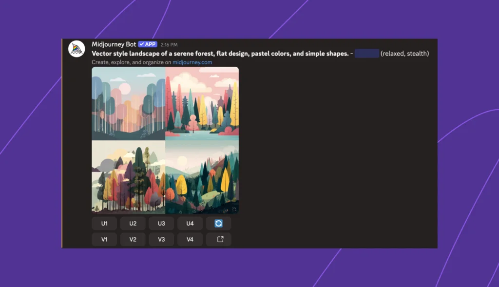 6 Upscale Upscale mode in Midjourney.