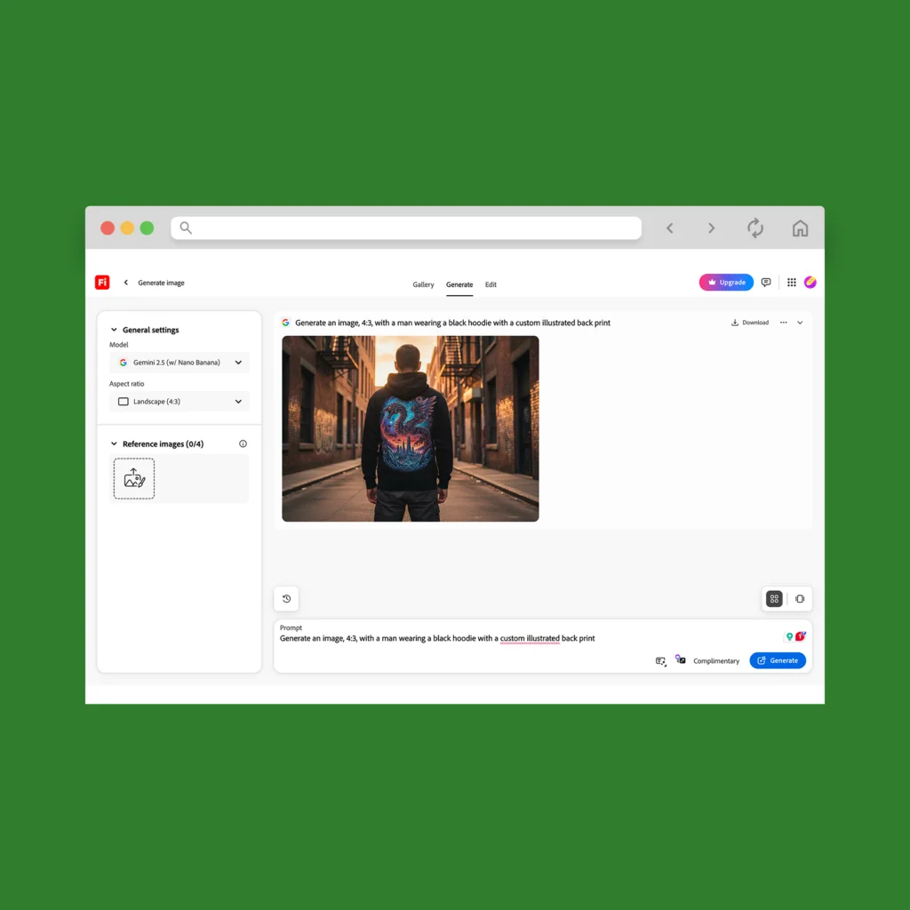 Adobe Firefly screenshot mockup as an example of the best AI image generators.