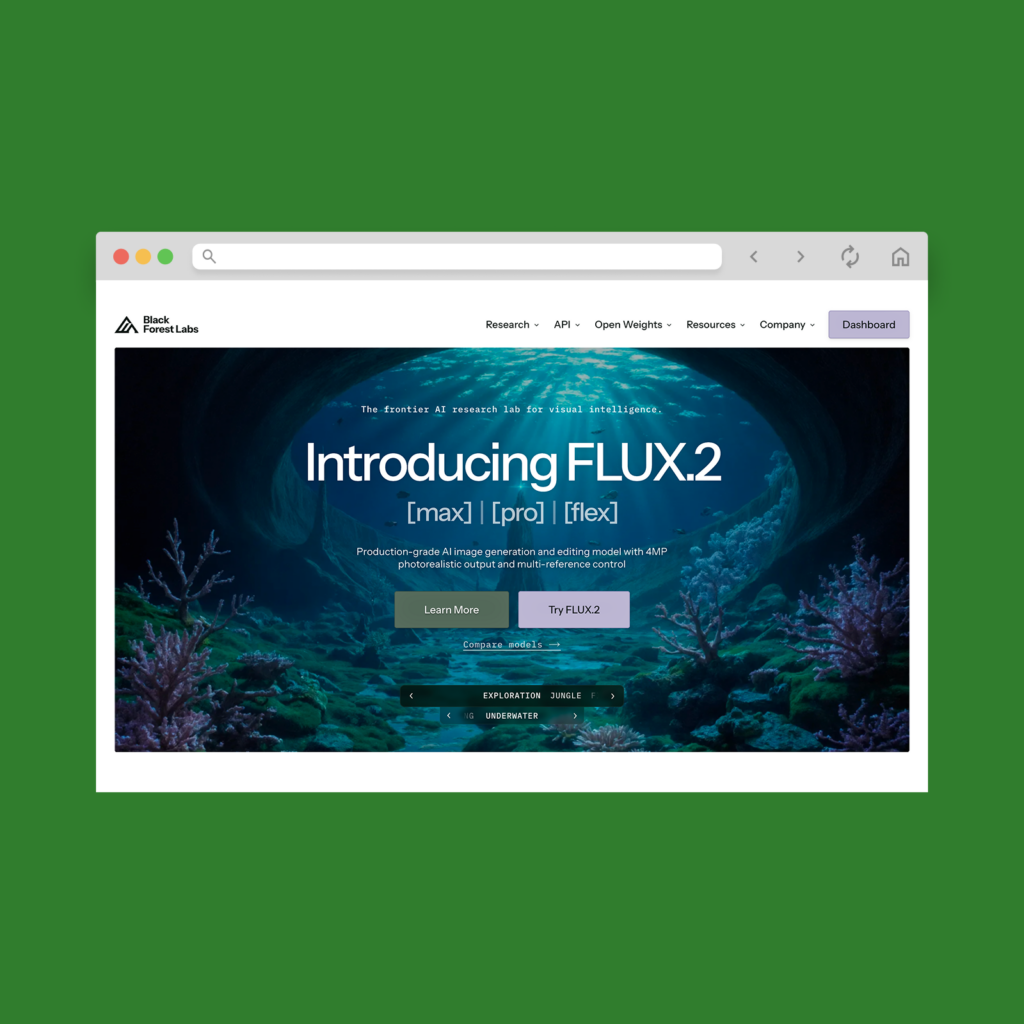 FLUX2 screenshot mockup as an example of the best AI image generators.