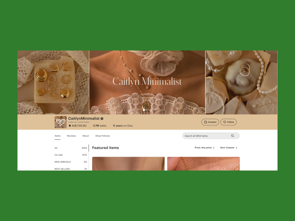 Caitly Minimalist Etsy store