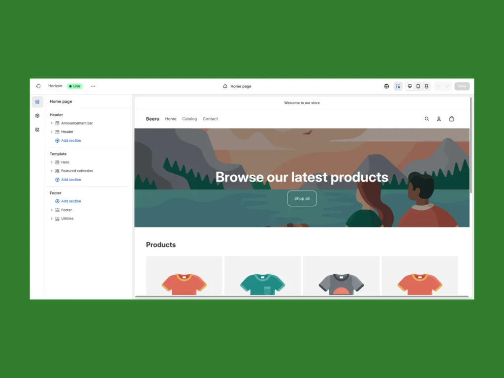 Shopify website builder