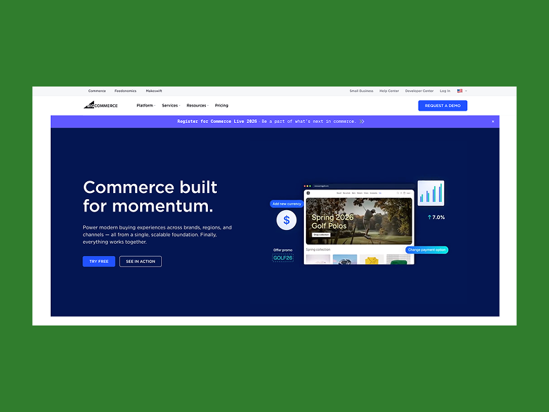 A BigCommerce landing page.