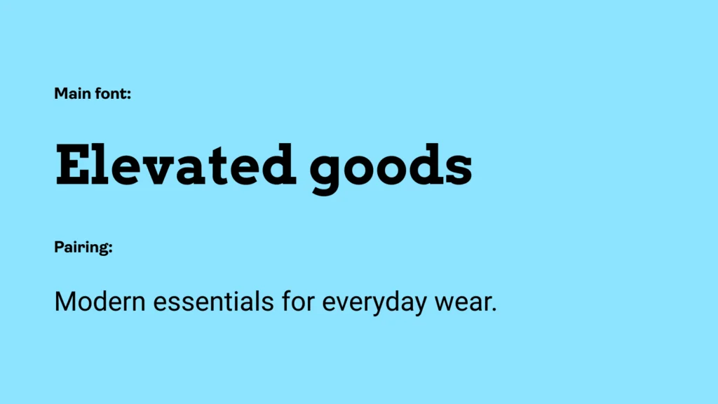 An Arvo and Roboto font pairing: an example of the best fonts for t-shirts.