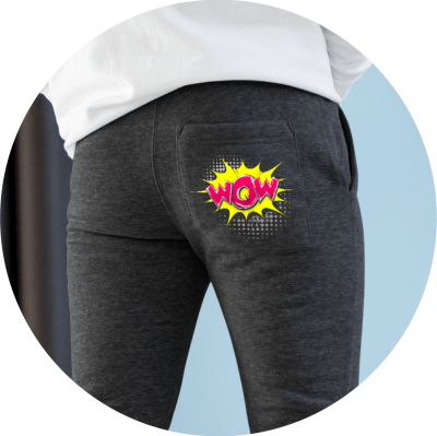 Custom Sweatpants Pop Art WOW