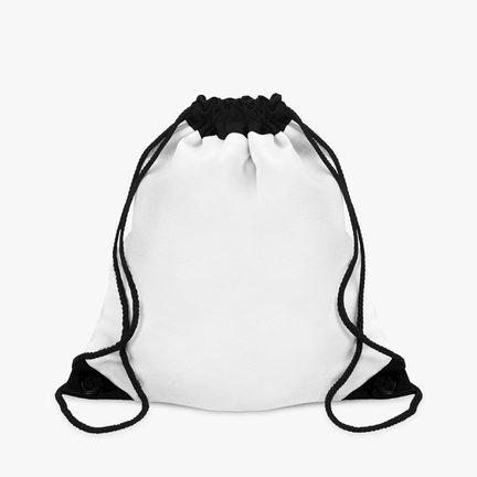 Business Name and Logo on Black Drawstring Bag